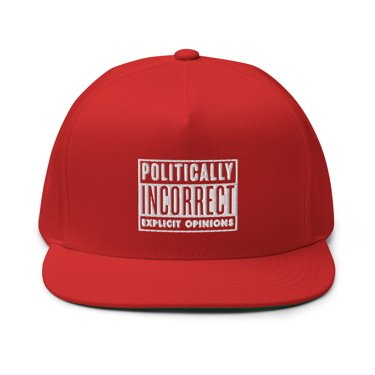 Politically Incorrect Warning Flat Bill Cap