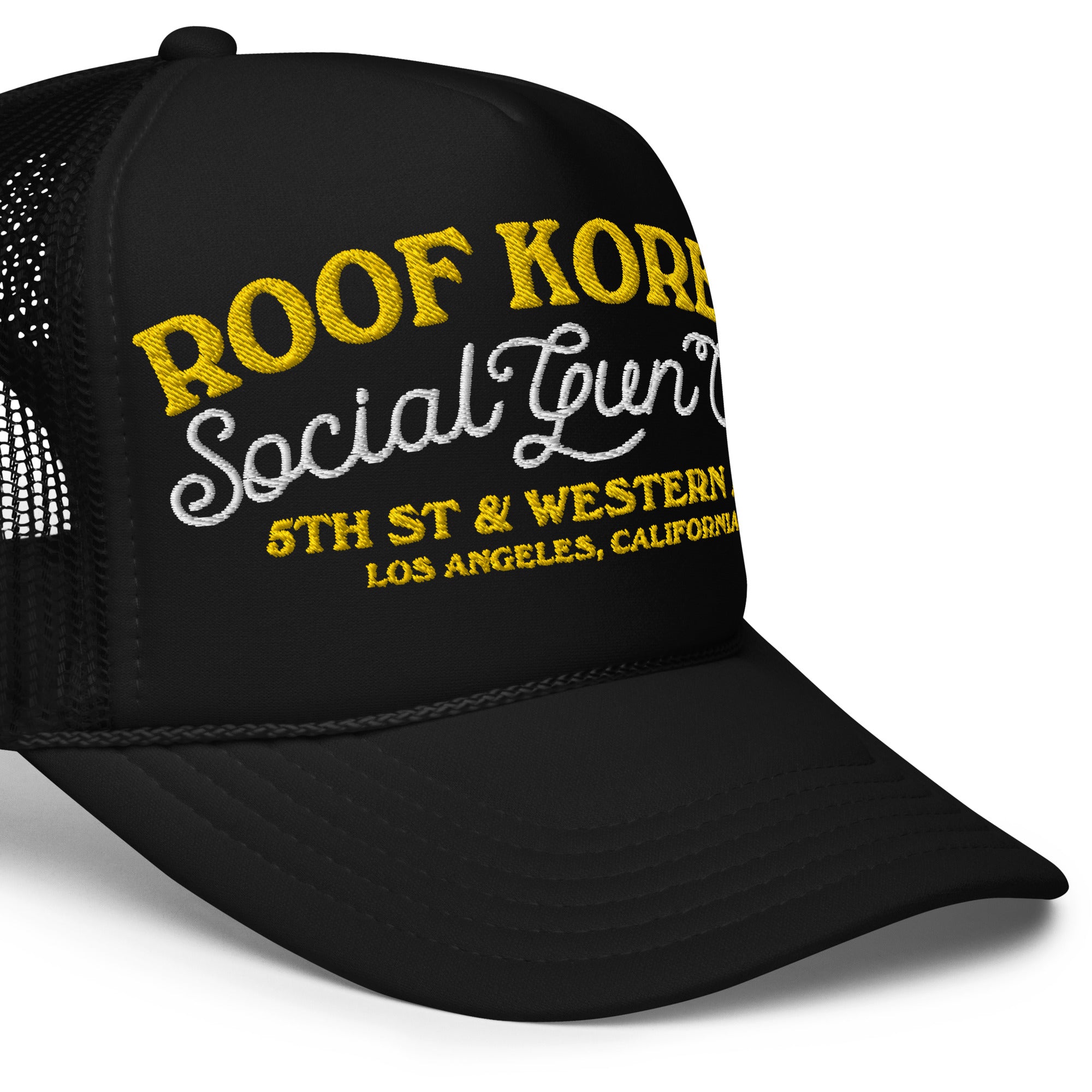 Roof Korean Social Gun Club Foam Trucker Hat