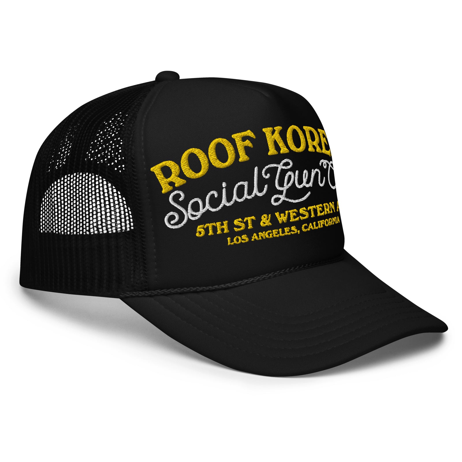 Roof Korean Social Gun Club Foam Trucker Hat