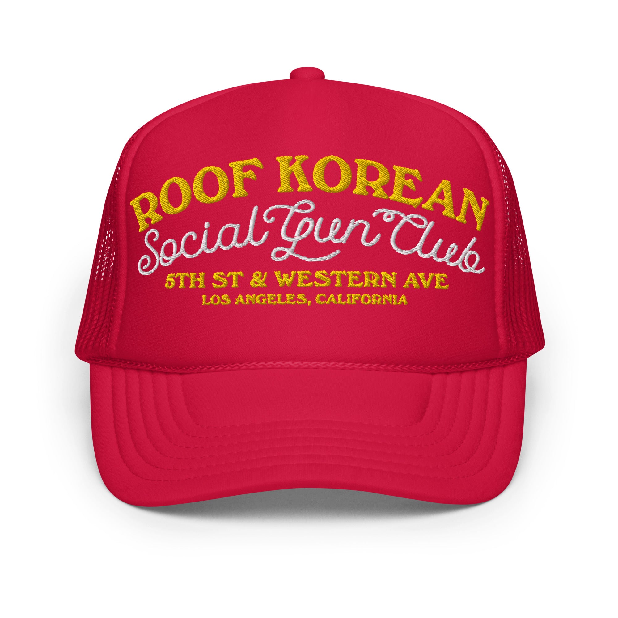 Roof Korean Social Gun Club Foam Trucker Hat