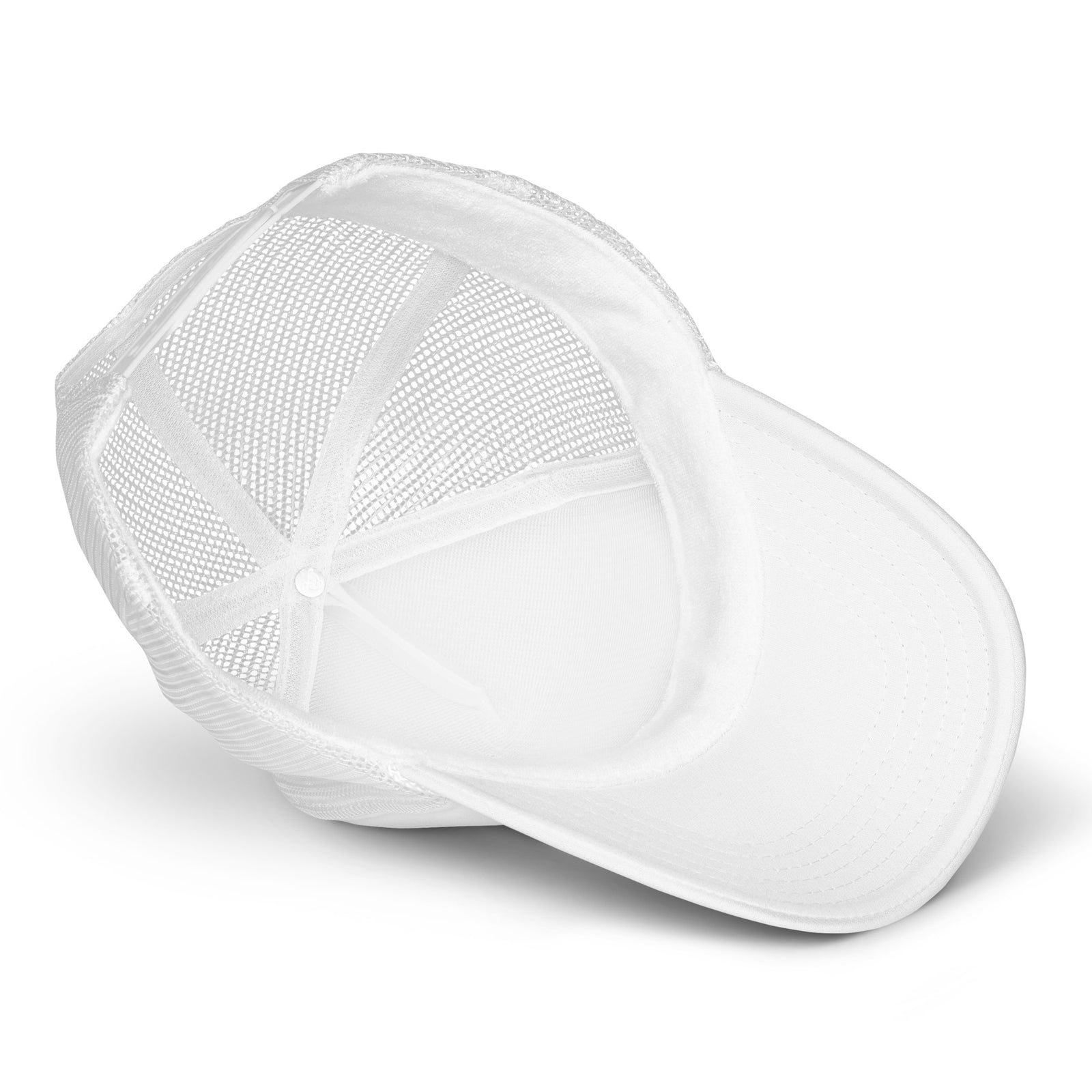 White mesh cap on a white background