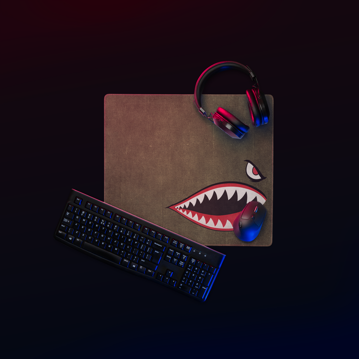 Shark Mouth Nose Art Gaming Mouse Pad