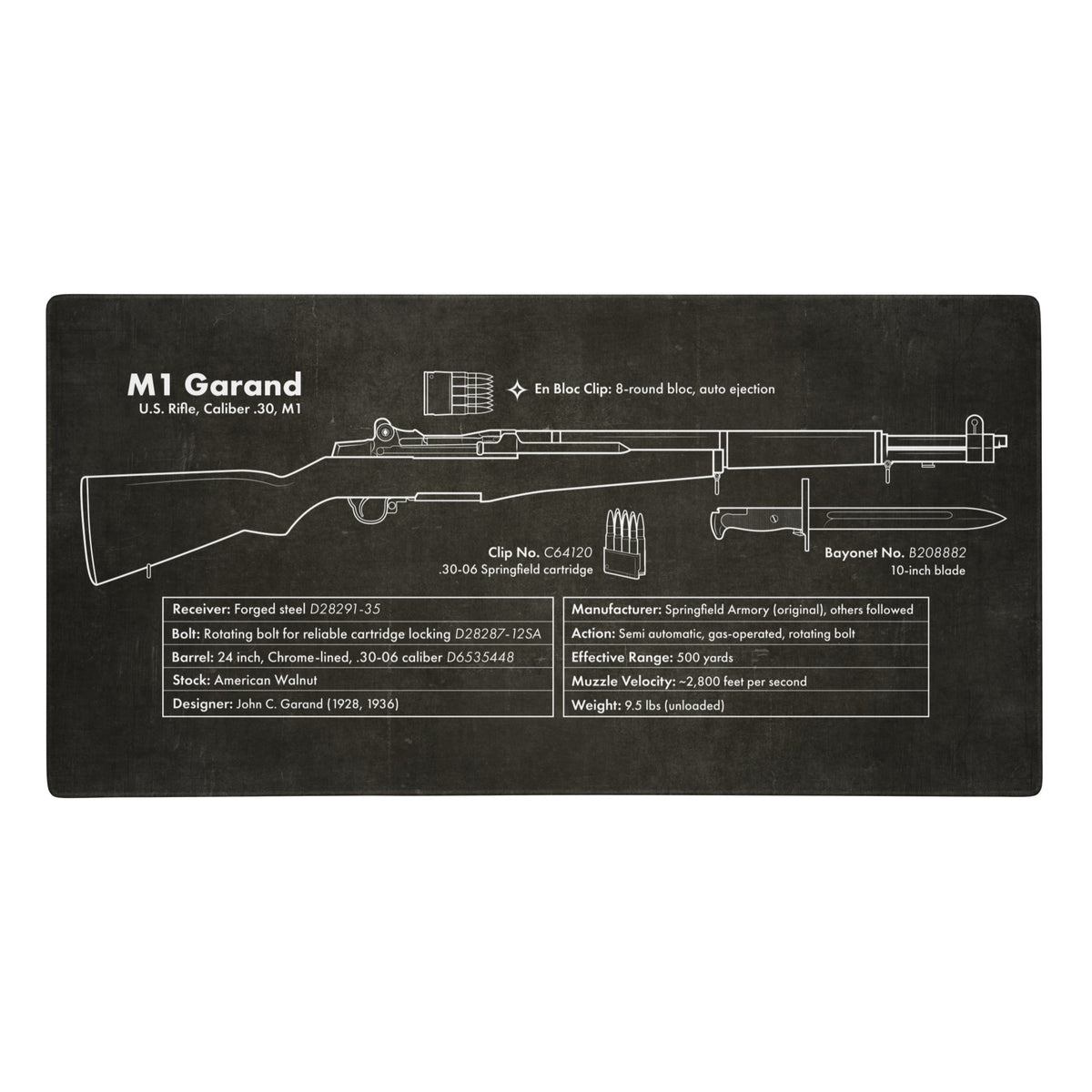 M1 Garand Large Pro Gaming Mousepad