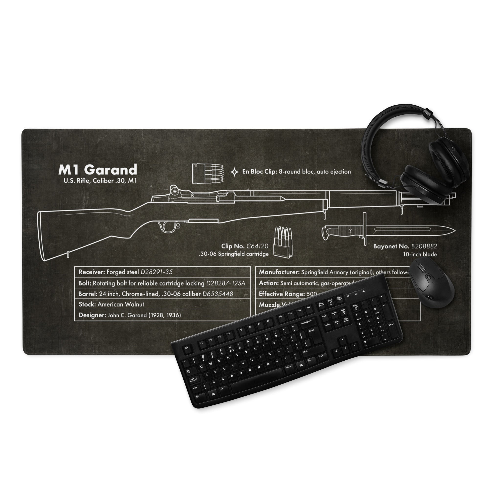 M1 Garand Large Pro Gaming Mousepad