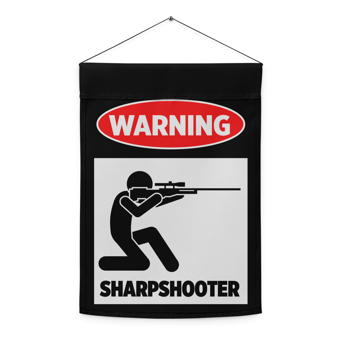 Sharpshooter Warning Garden flag