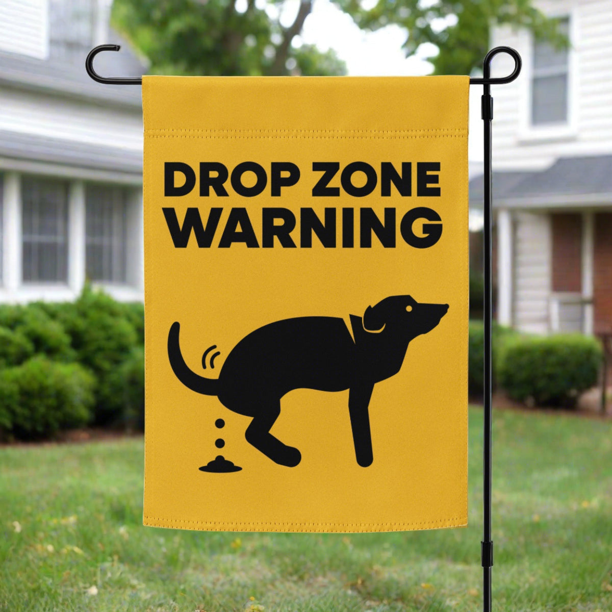 Drop Zone Warning Dog Poo Garden flag
