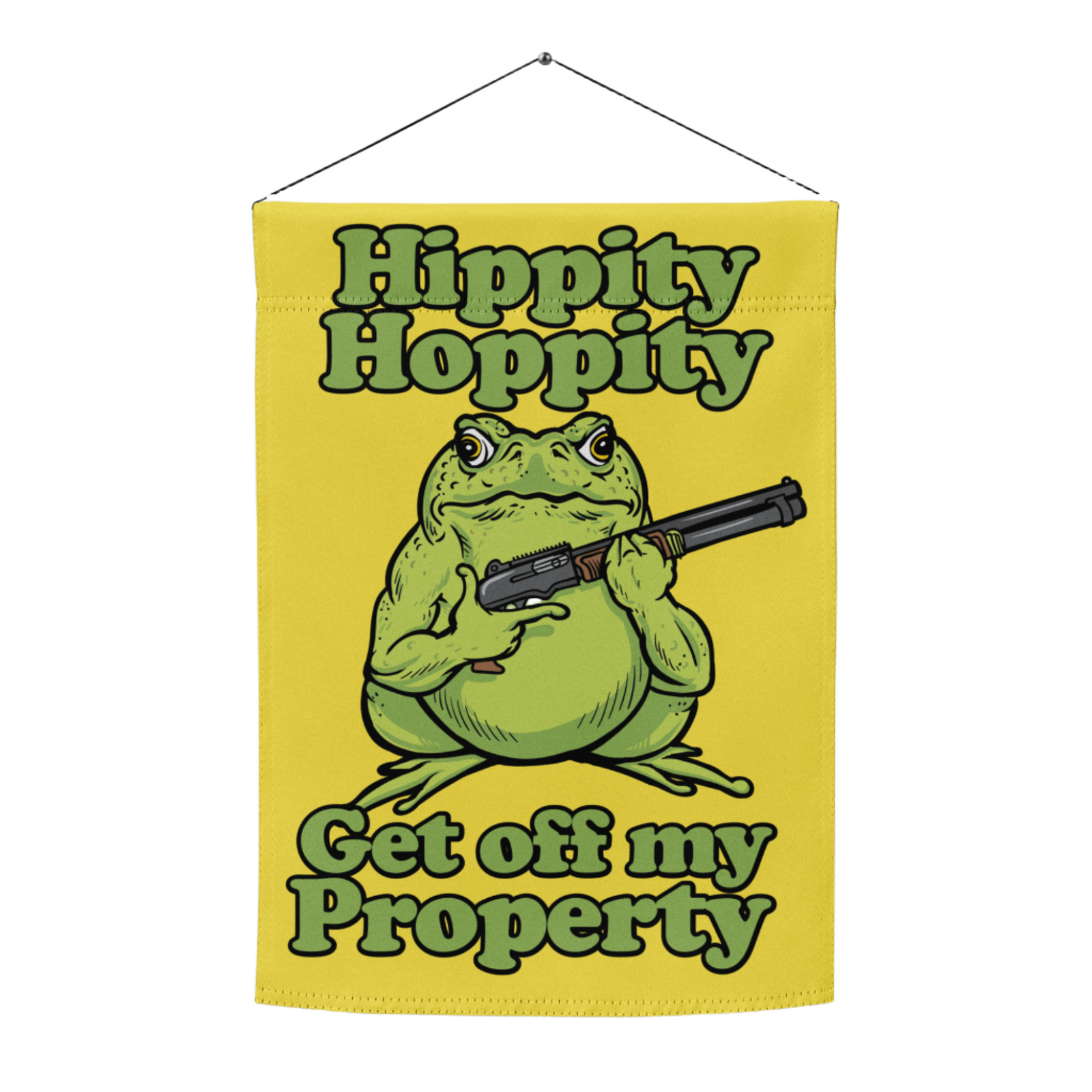 Hippity Hoppity Get off My Property Garden flag
