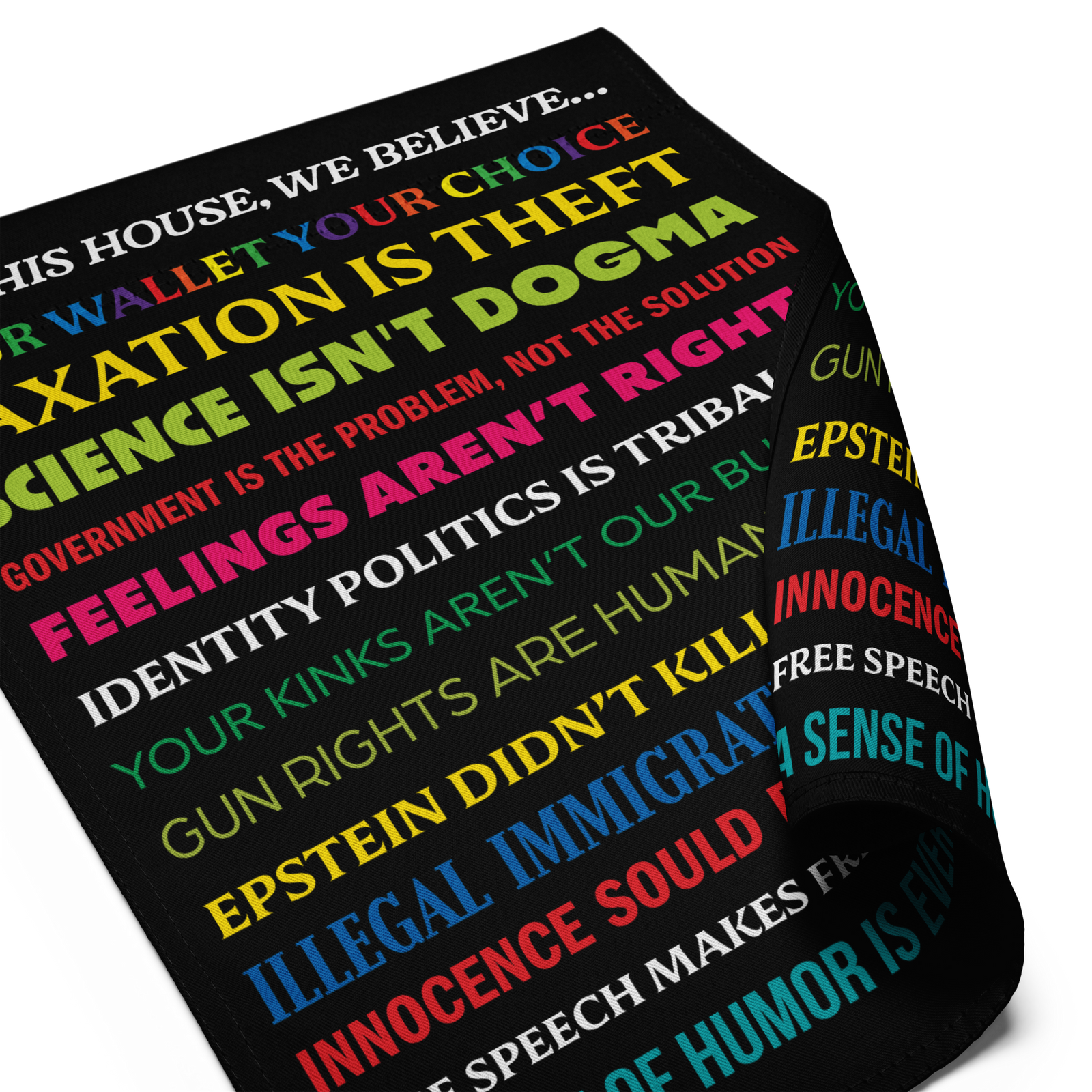 In This House Satire Garden flag