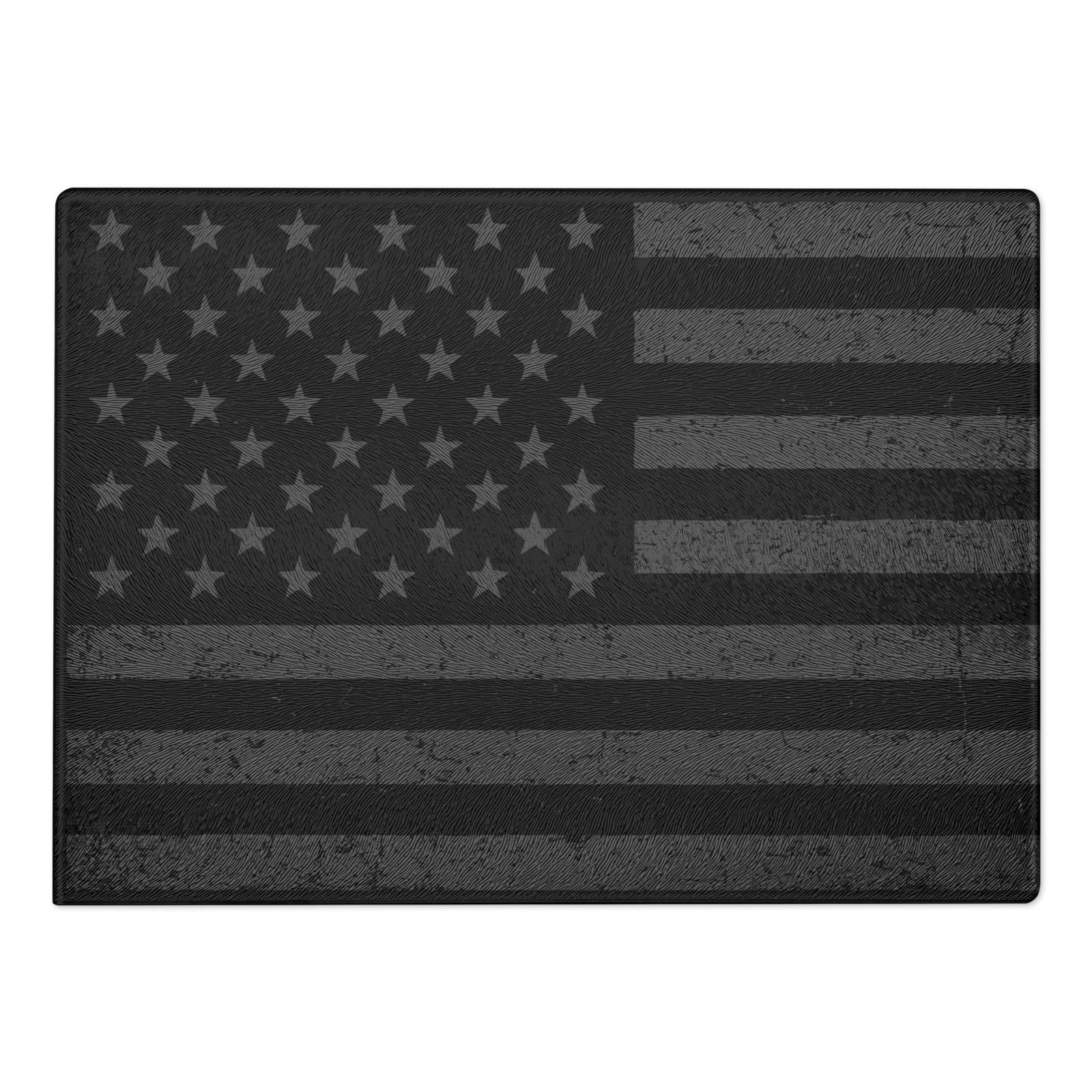 Stars and Bars Black Glass Cutting Board