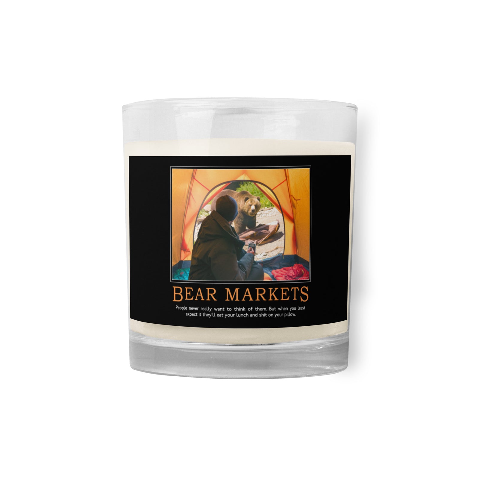 Bear Markets Demotivational Glass Jar Soy Wax Candle