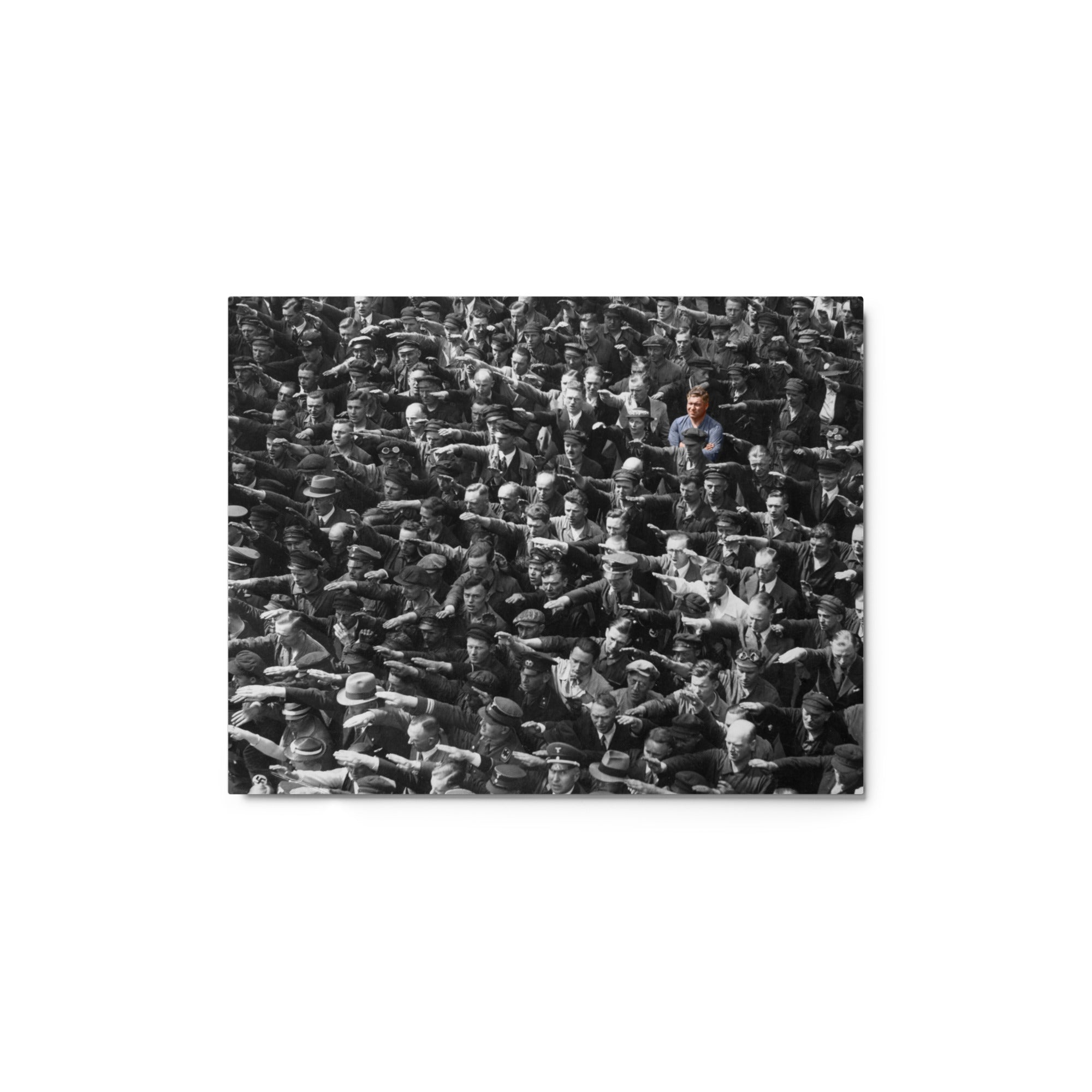 August Landmesser Civil Disobedience Matte Metal Art Print Without Circle