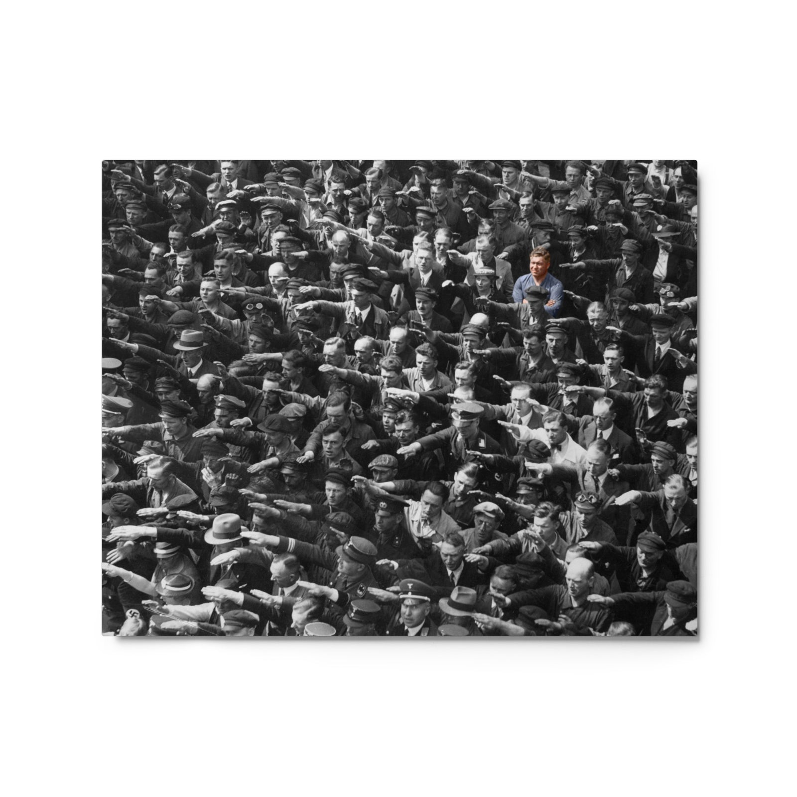 August Landmesser Civil Disobedience Matte Metal Art Print Without Circle
