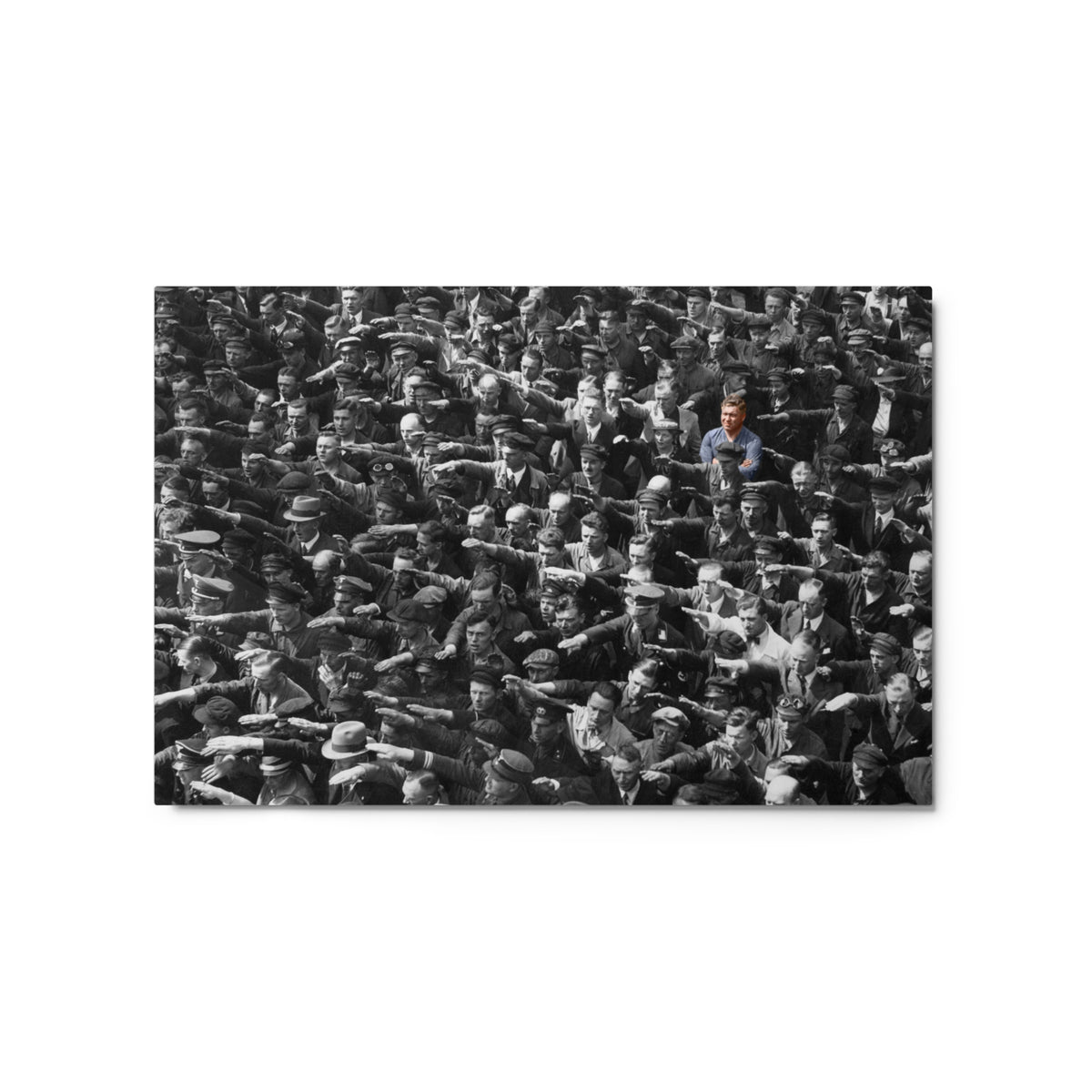 August Landmesser Civil Disobedience Matte Metal Art Print Without Circle