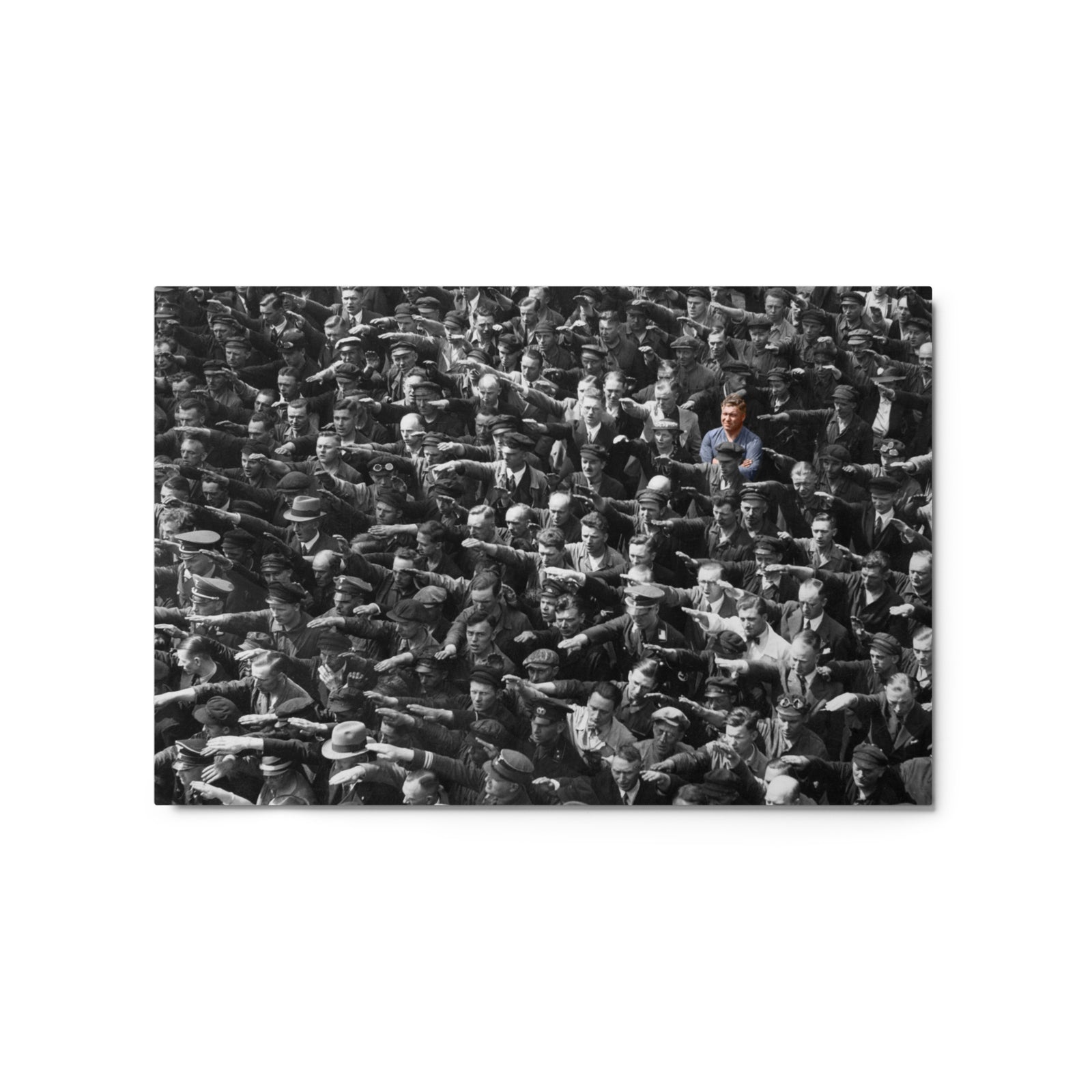 August Landmesser Civil Disobedience Matte Metal Art Print Without Circle