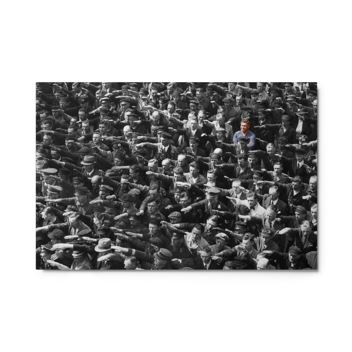 August Landmesser Civil Disobedience Matte Metal Art Print Without Circle