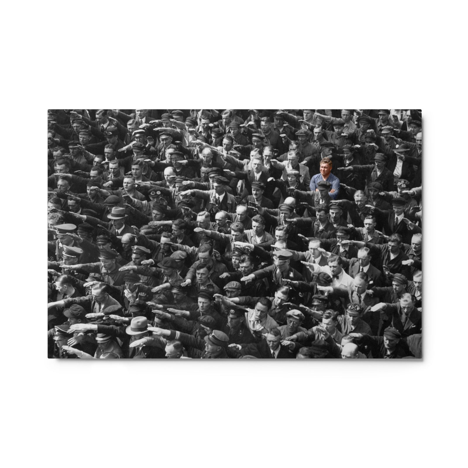 August Landmesser Civil Disobedience Matte Metal Art Print Without Circle