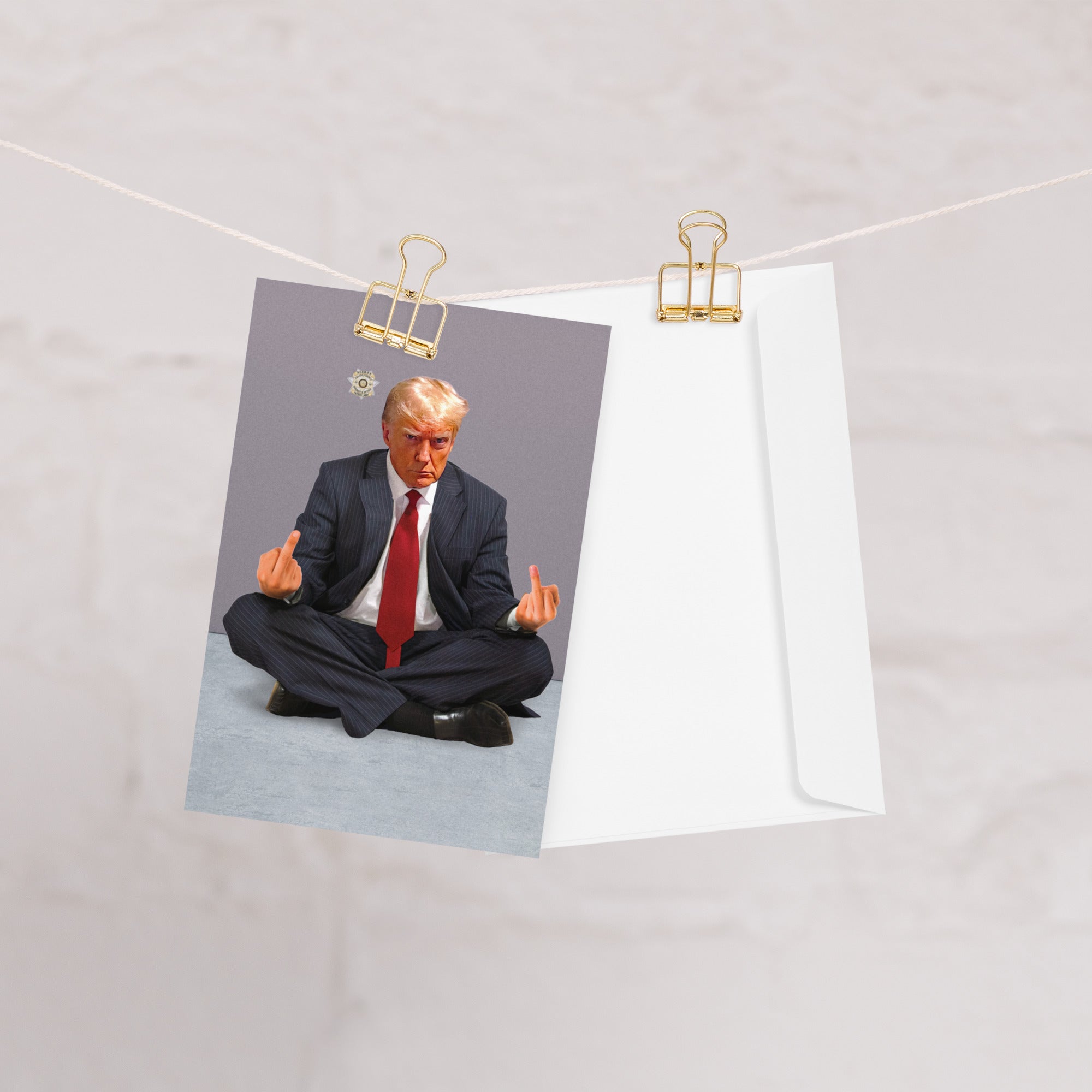 Donald Trump Mugshot Meditations Greeting Card