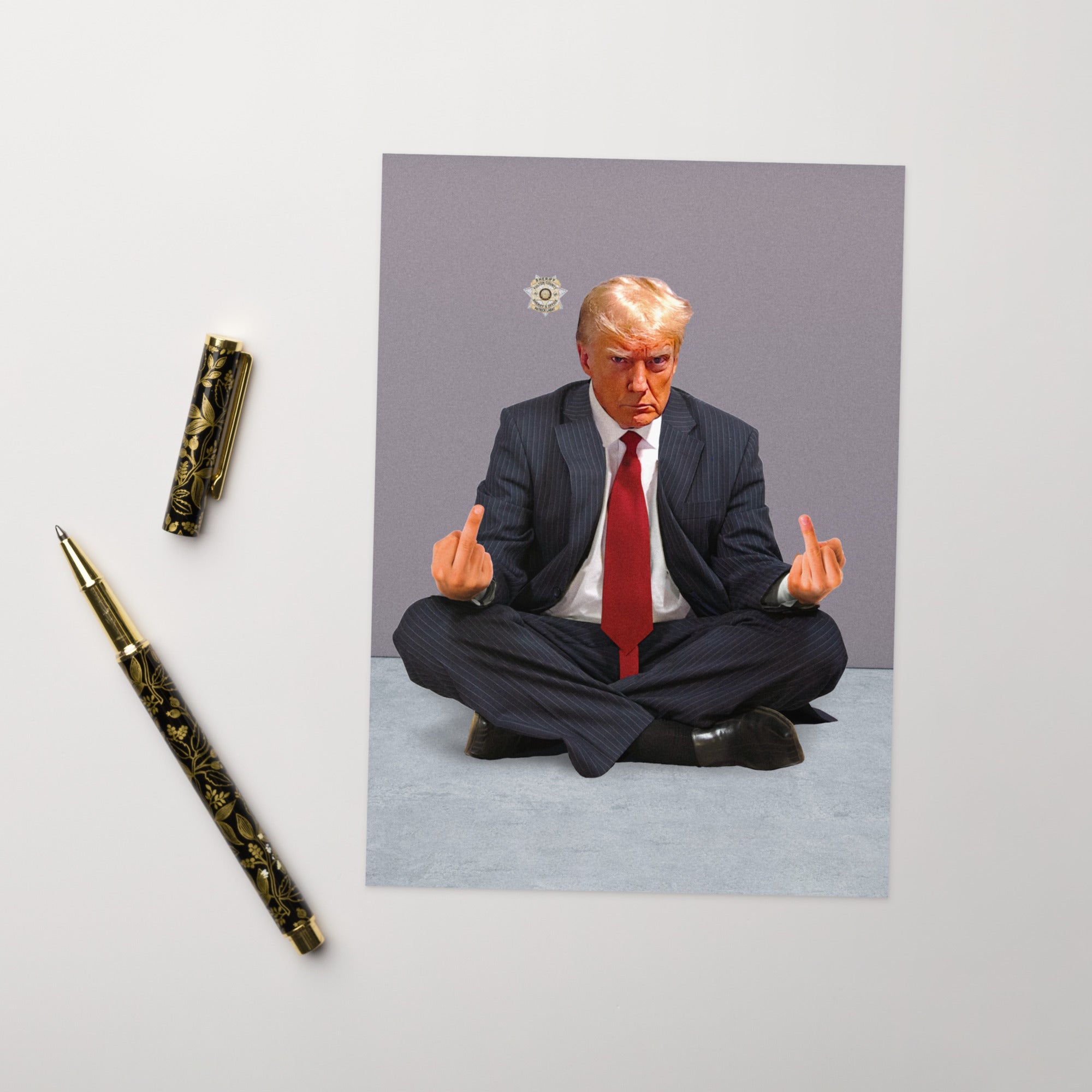 Donald Trump Mugshot Meditations Greeting Card