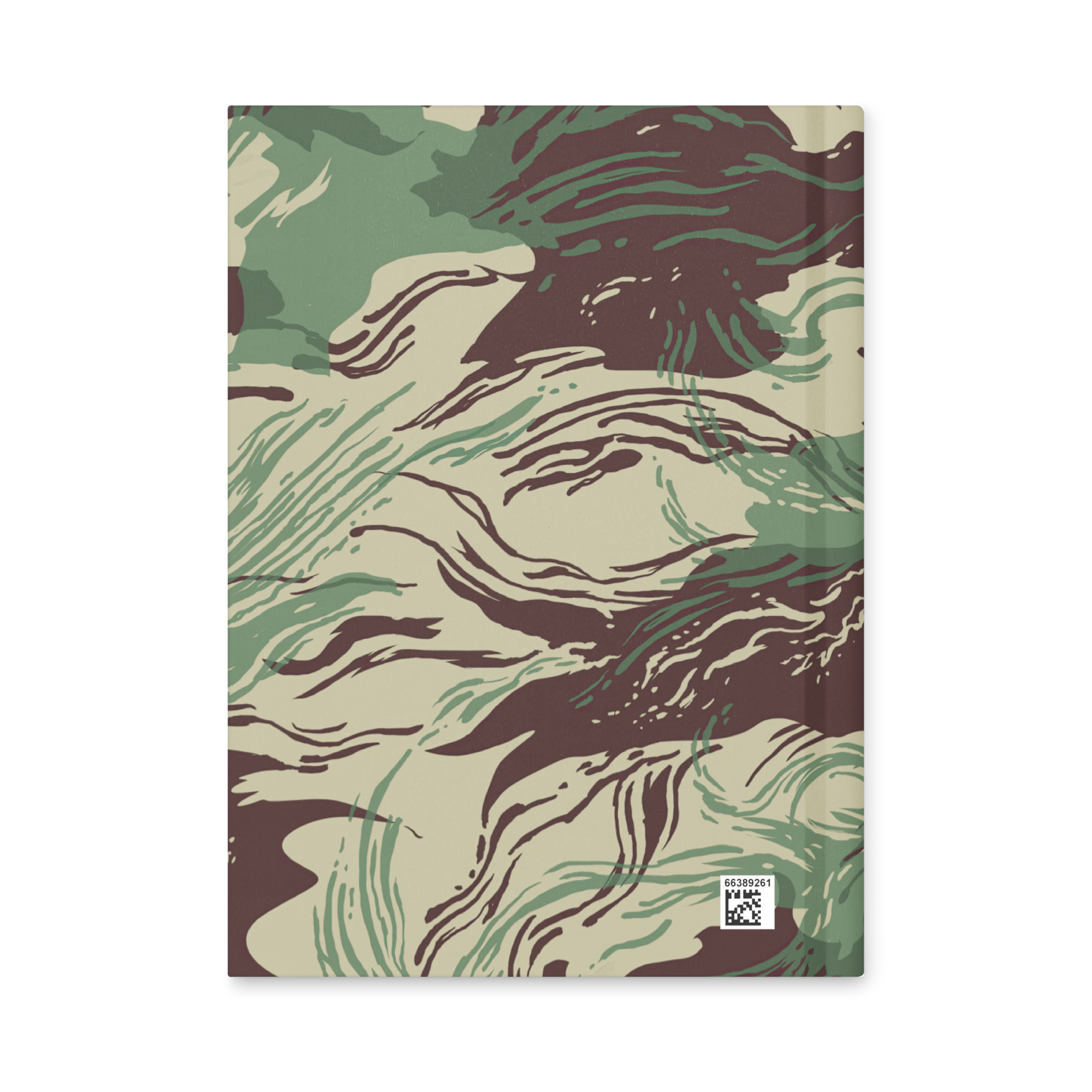 Notebook with a camouflage pattern on a white background