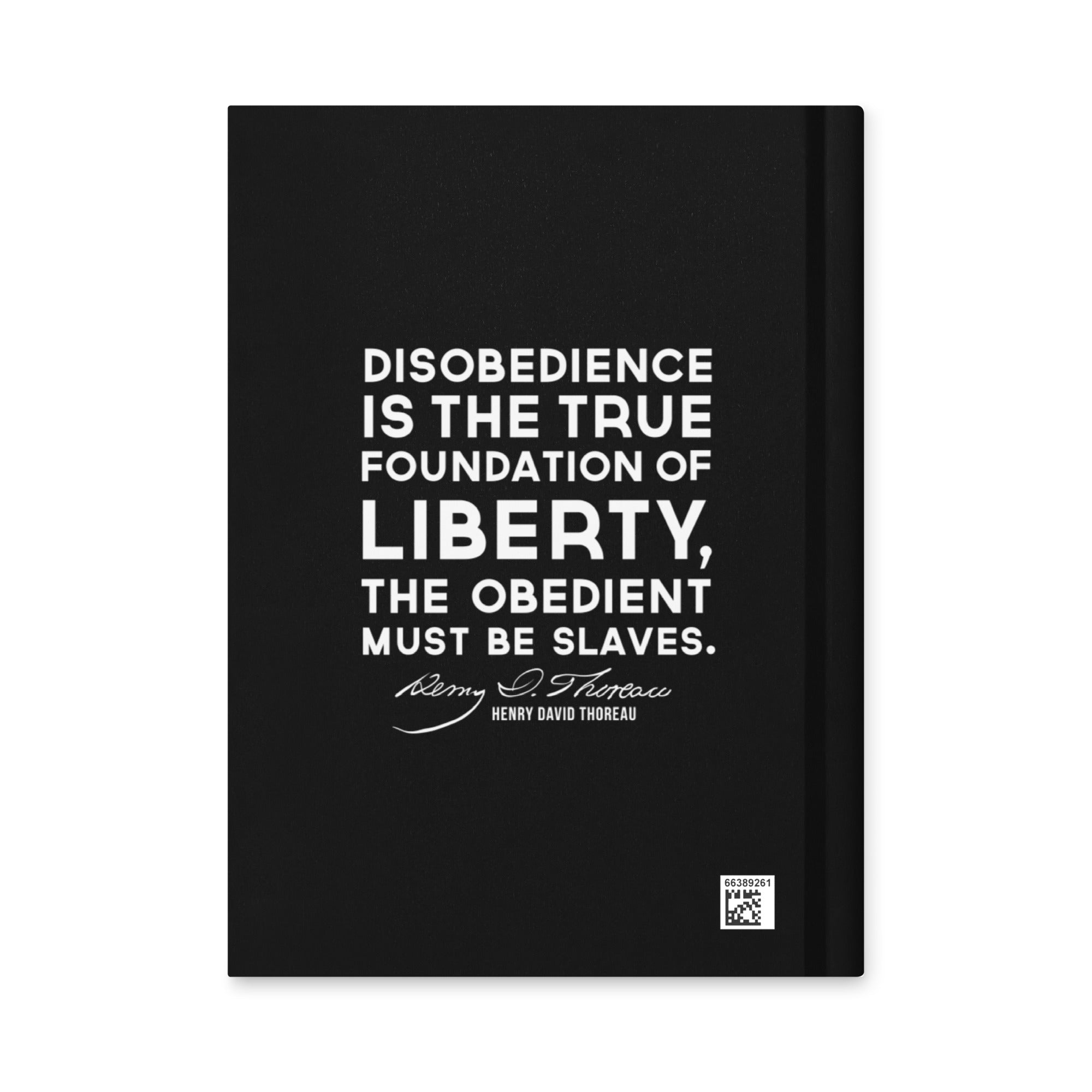 Black book with white text on a white background