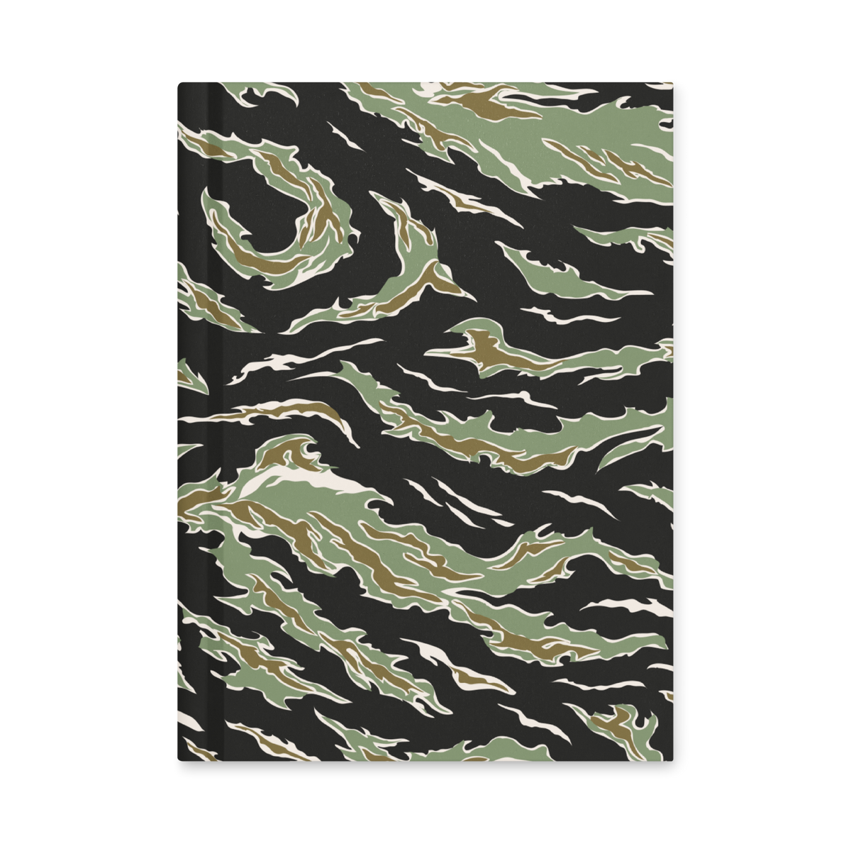 Notebook with a camouflage pattern on a black background