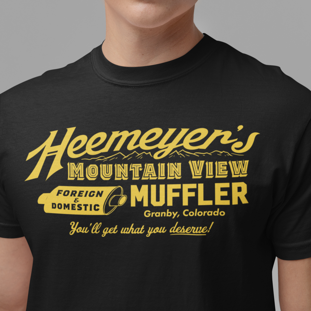 Heemeyer&#39;s Mountain View Muffler Garment-dyed Heavyweight T-shirt