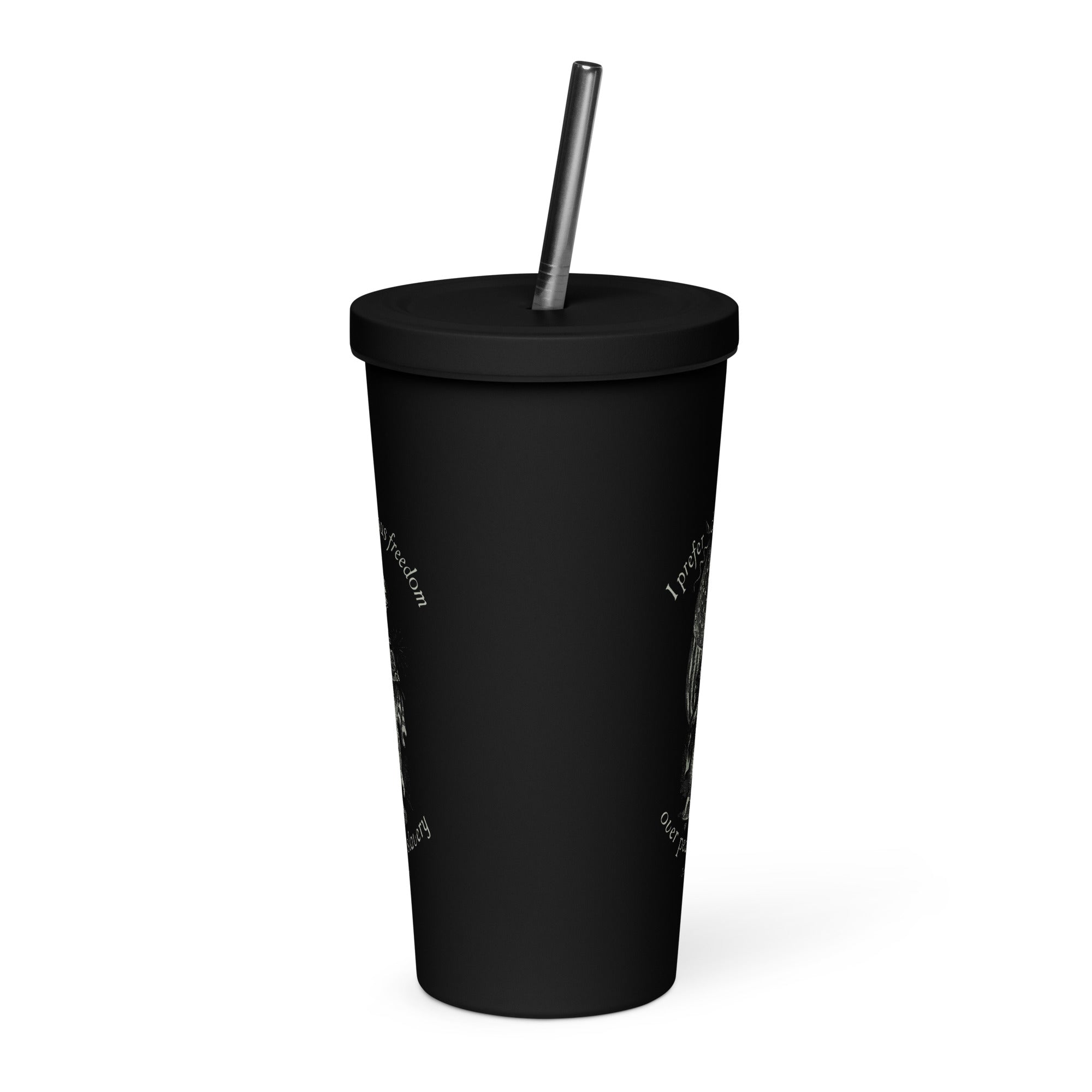 Dangerous Freedom Insulated Tumbler with a Straw
