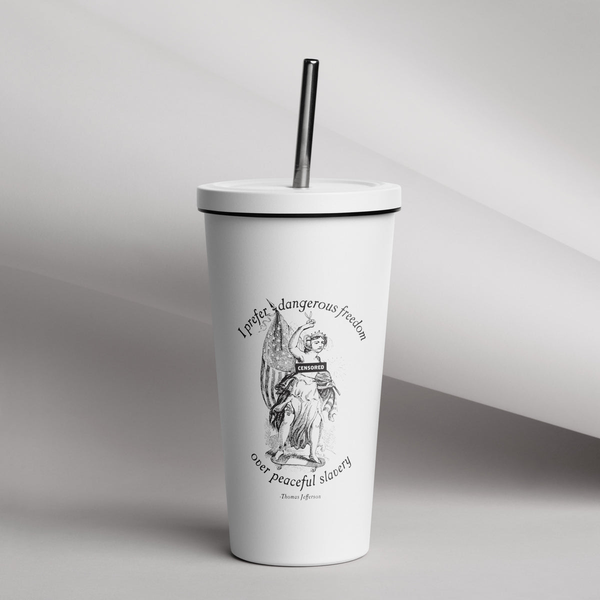 Dangerous Freedom Insulated Tumbler with a Straw