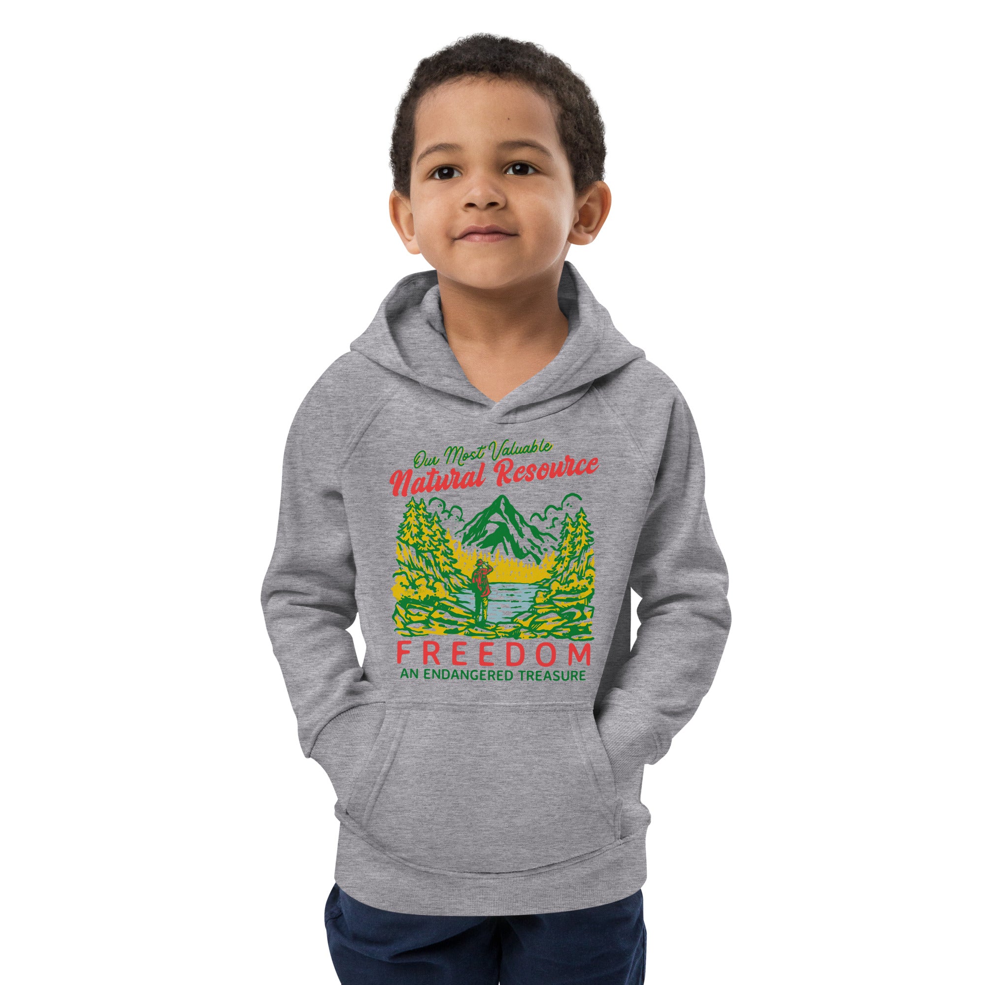 Freedom Our Most Valuable Natural Resource Kids Eco Hoodie