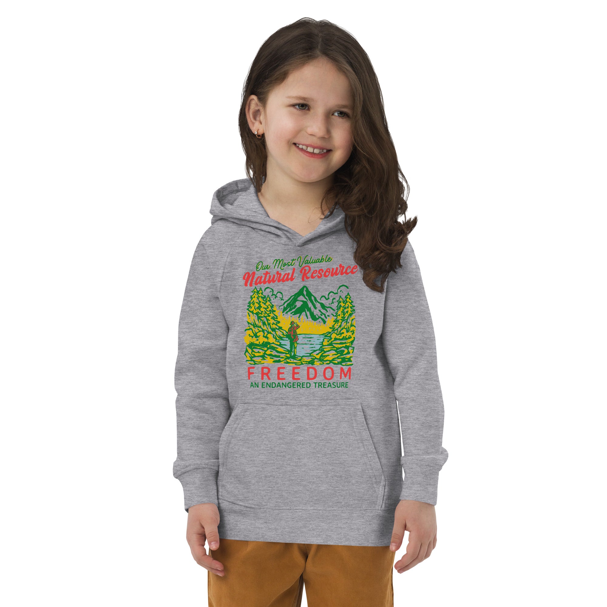 Freedom Our Most Valuable Natural Resource Kids Eco Hoodie