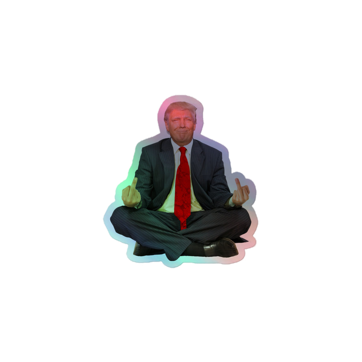 Zen of Trump Meditation Holographic Stickers