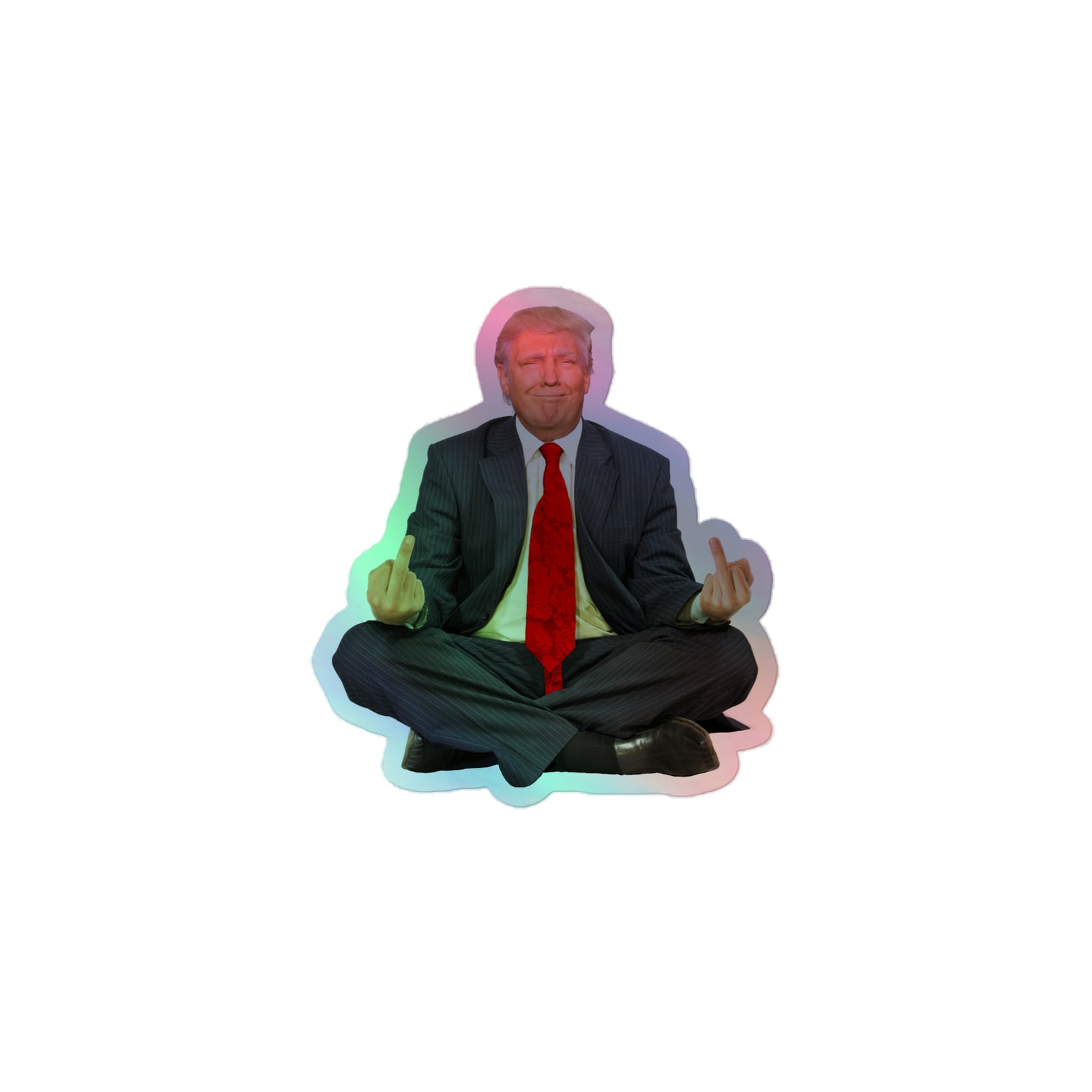 Zen of Trump Meditation Holographic Stickers