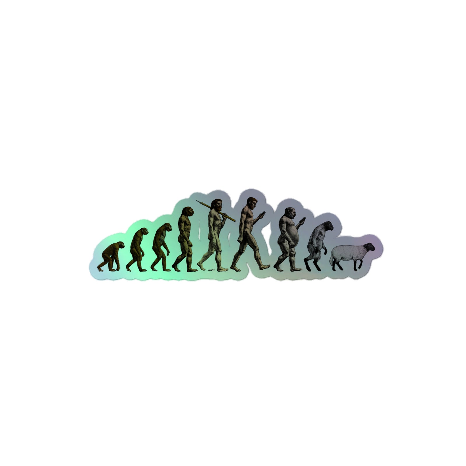 March of Modern Devolution Sheeple Holographic Stickers