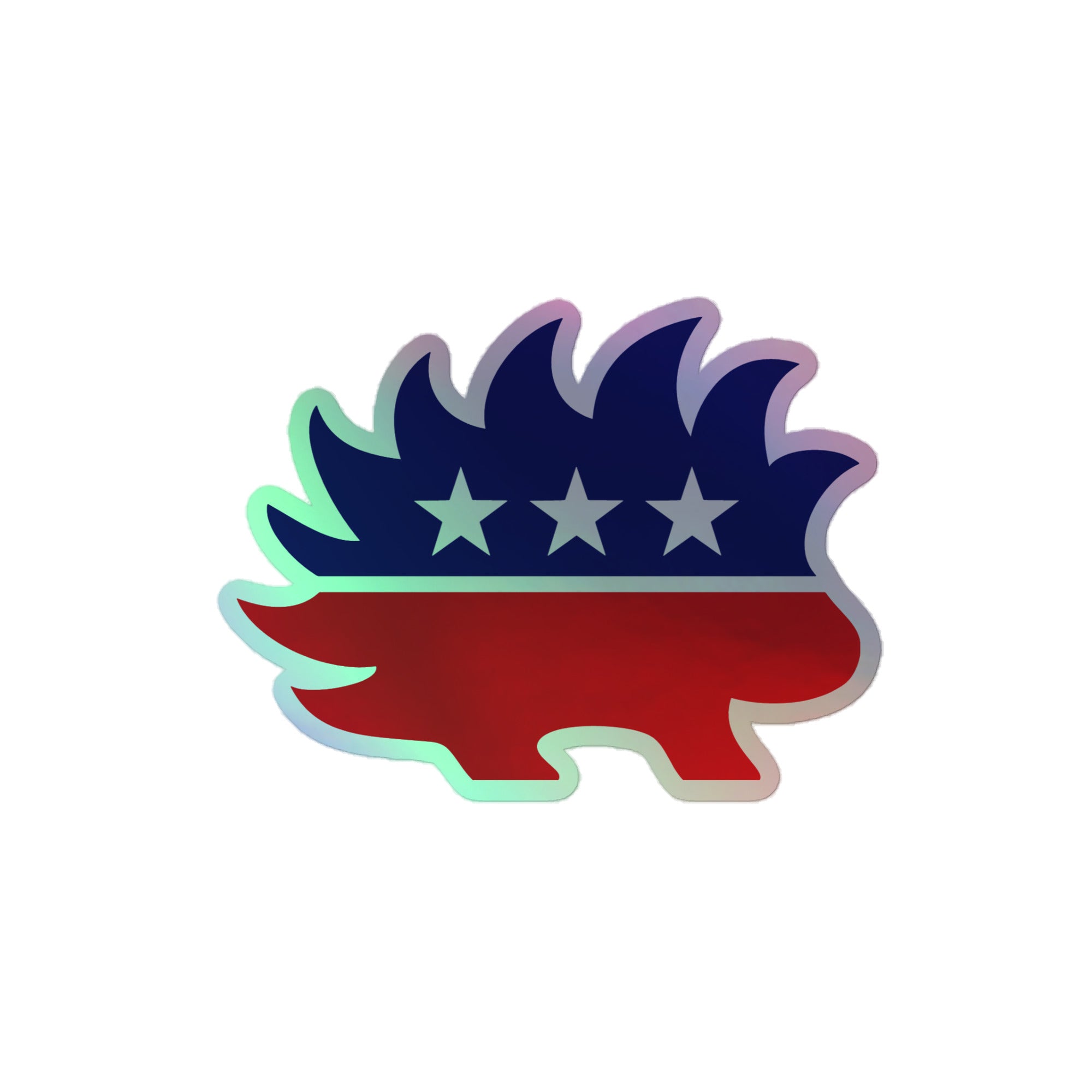Porcupine Libertarian Mascot Holographic Stickers