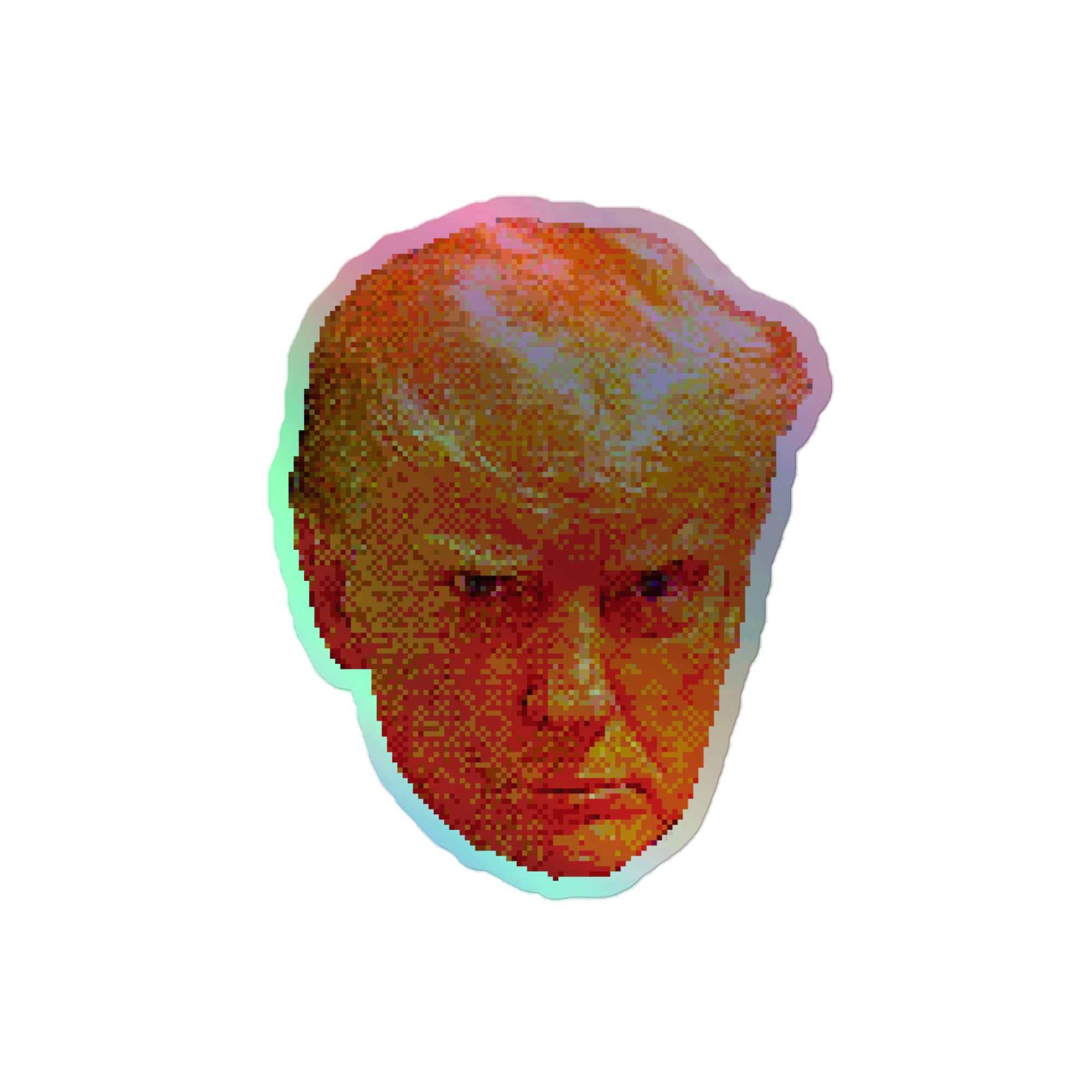 Trump Mugshot Final Boss 64 Bit Holographic Stickers