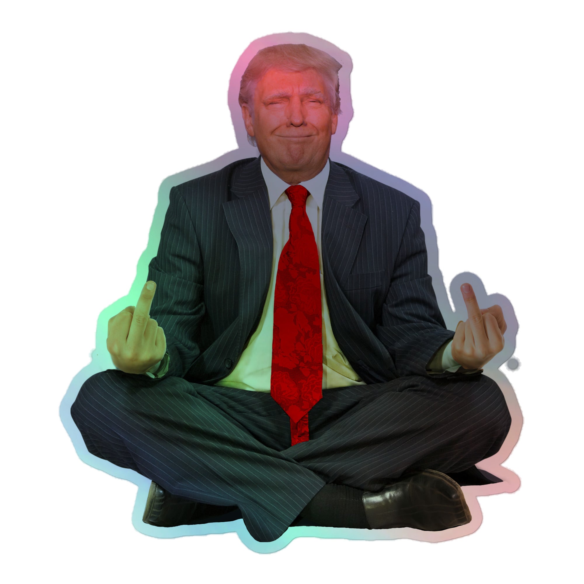 Zen of Trump Meditation Holographic Stickers
