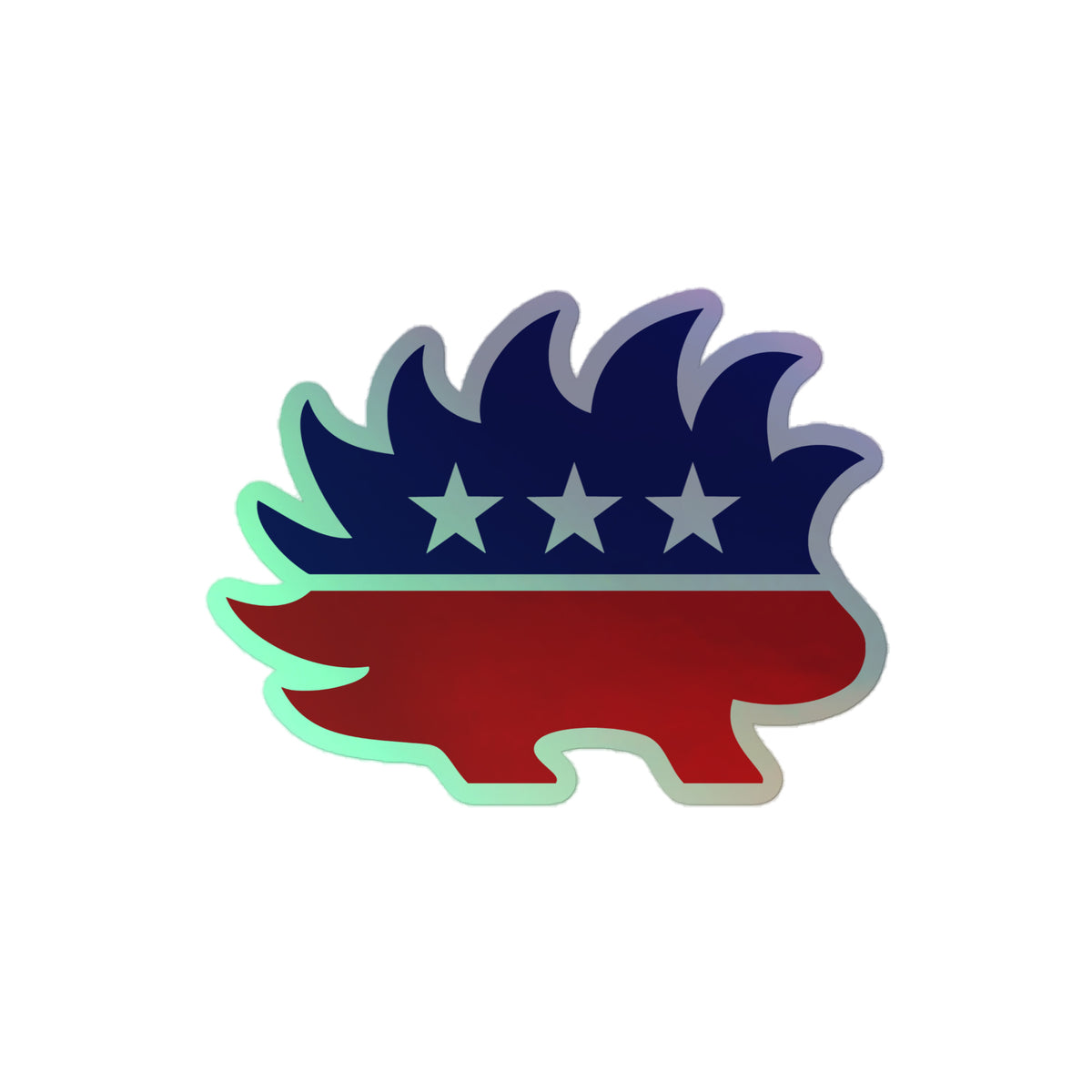 Porcupine Libertarian Mascot Holographic Stickers