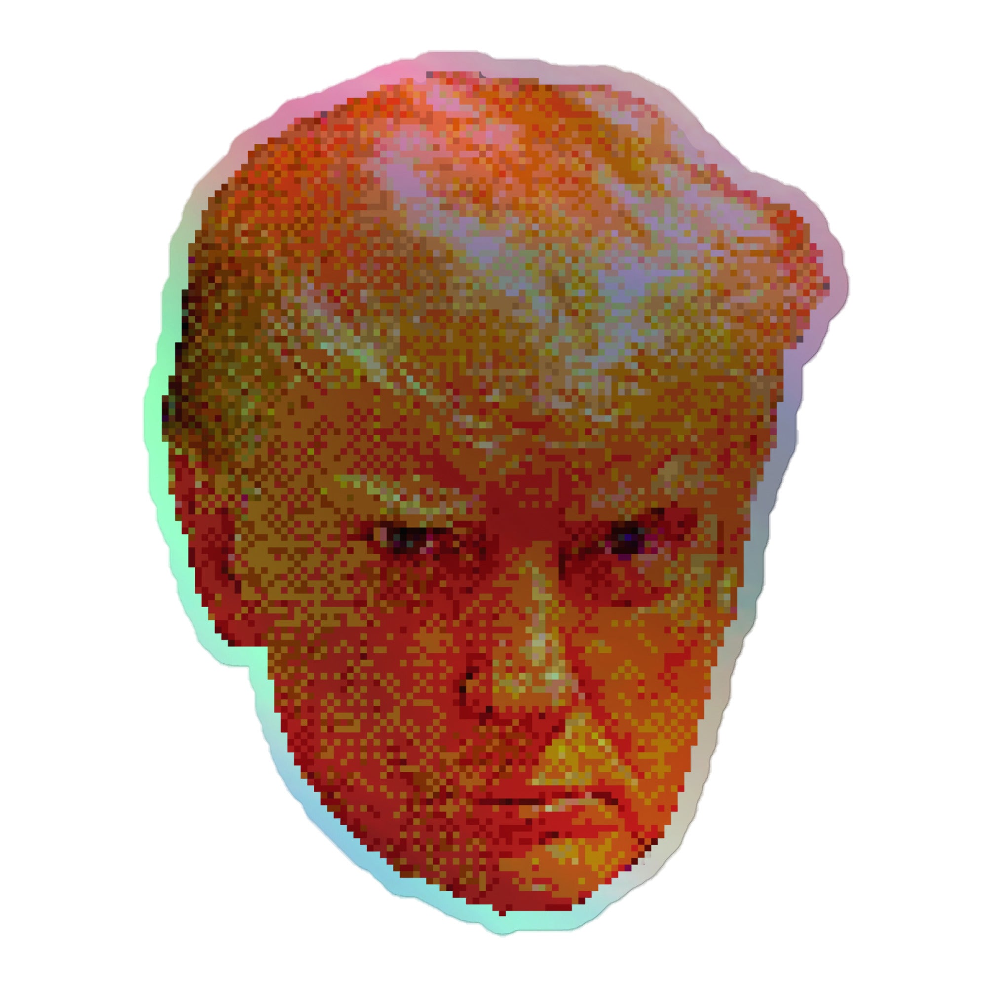 Trump Mugshot Final Boss 64 Bit Holographic Stickers