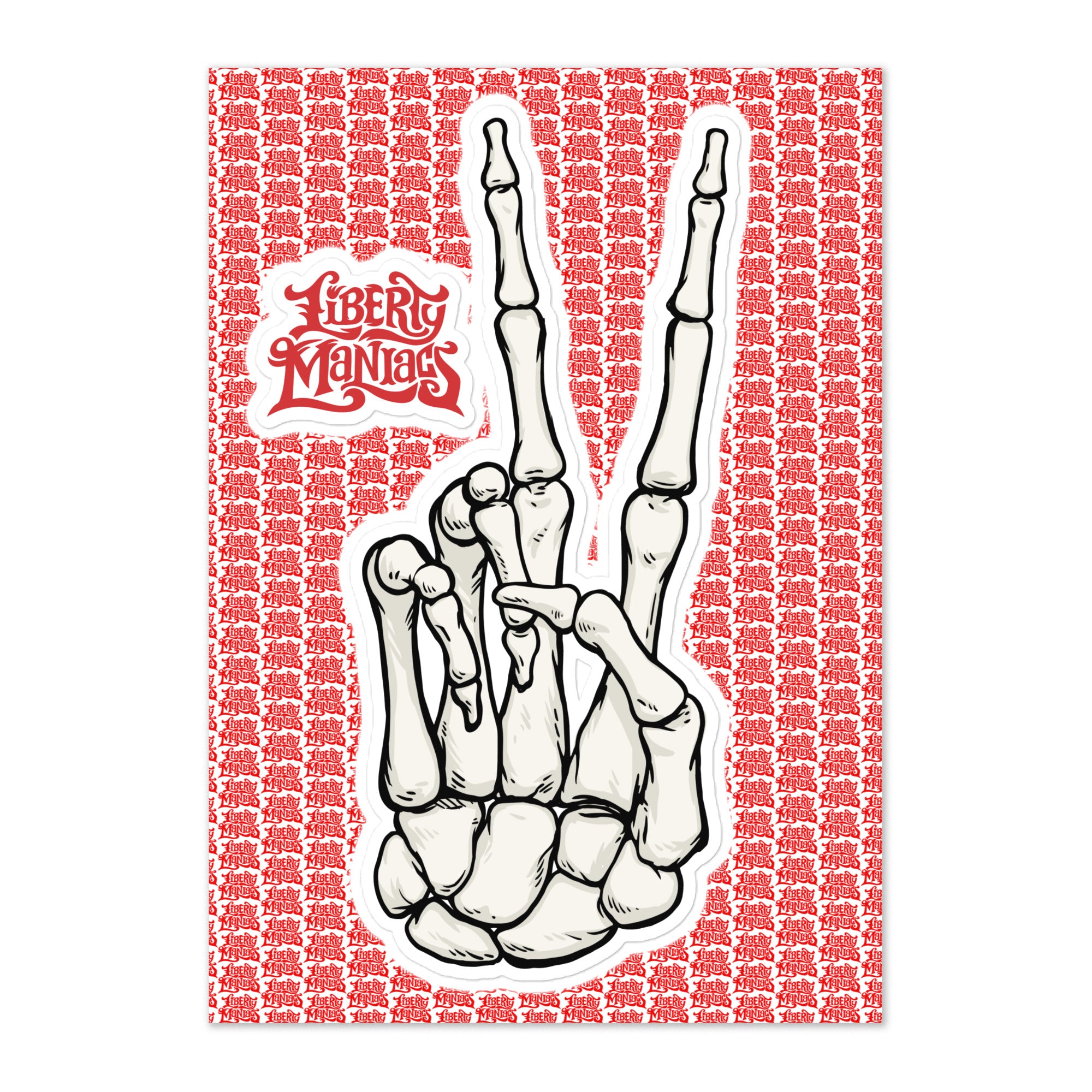 Bone Hand Peace Sign Sticker