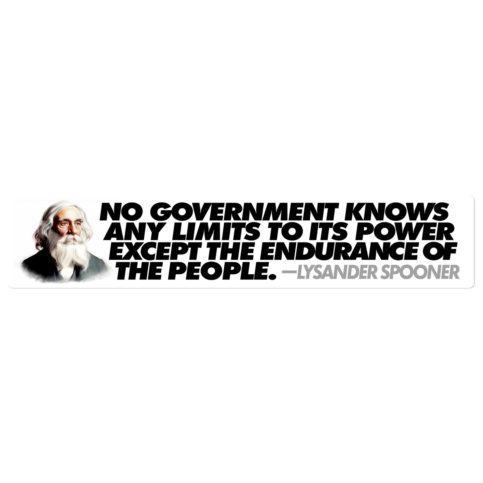 Lysander Spooner Government Limits Quote Jumbo Bumper Sticker