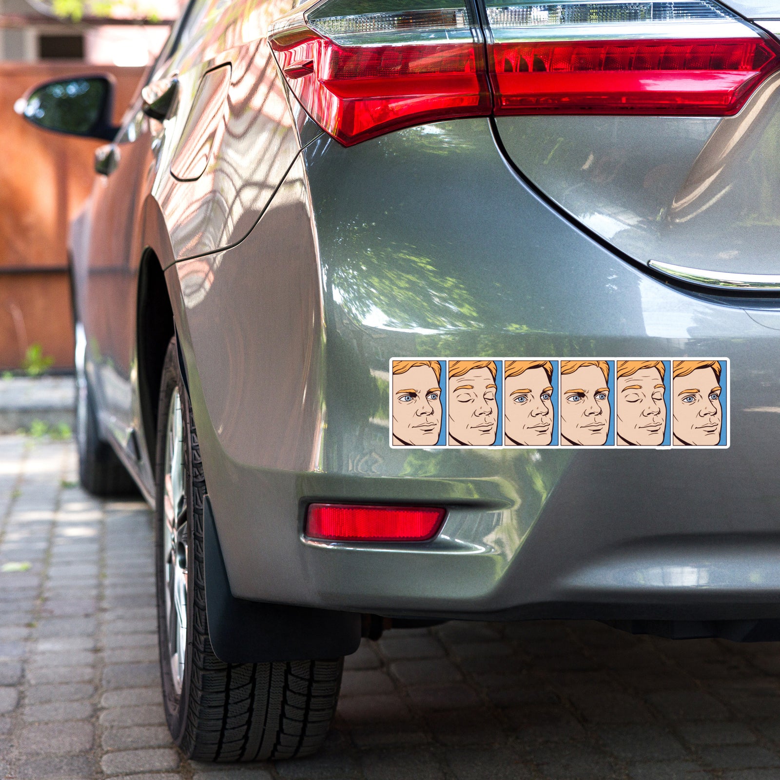 Blinking White Guy Jumbo Bumper Sticker with confused reaction meme artwork