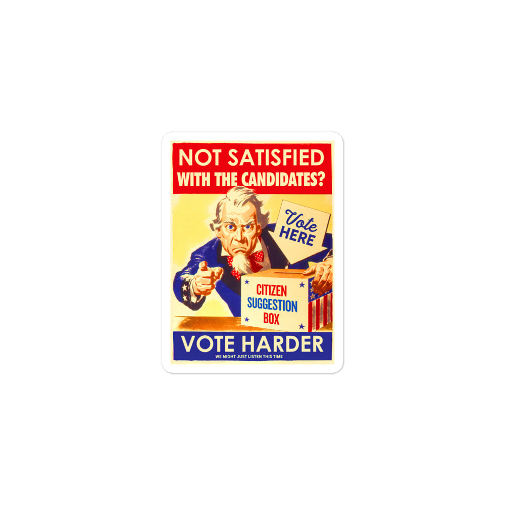 Uncle Sam Vote Harder Sticker