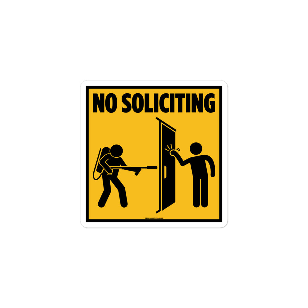 No Soliciting Flamethrower Sticker