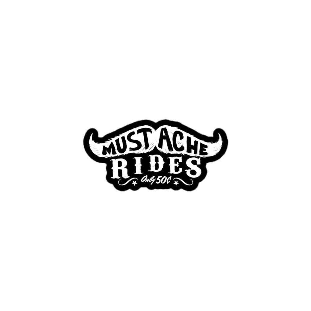 Mustache Rides Sticker