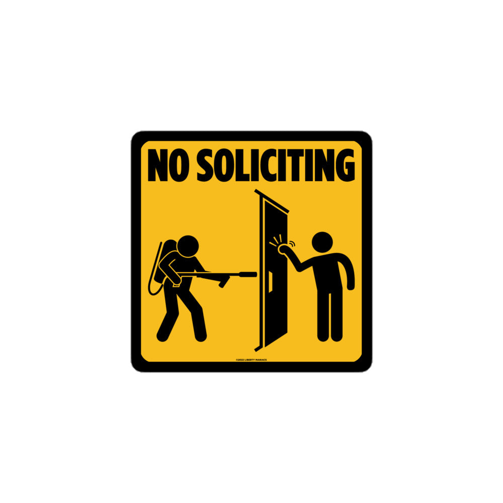 No Soliciting Flamethrower Sticker