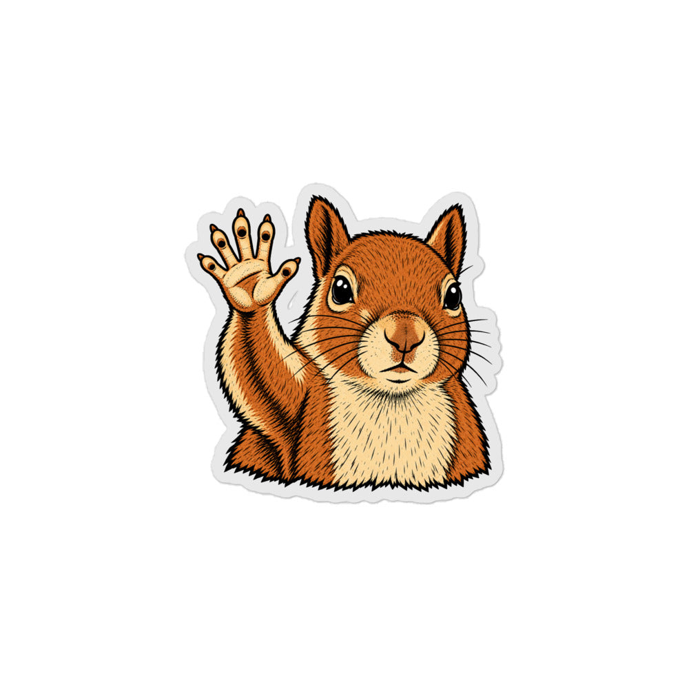 Squirrel Waving Bye I'm Cooked Sticker