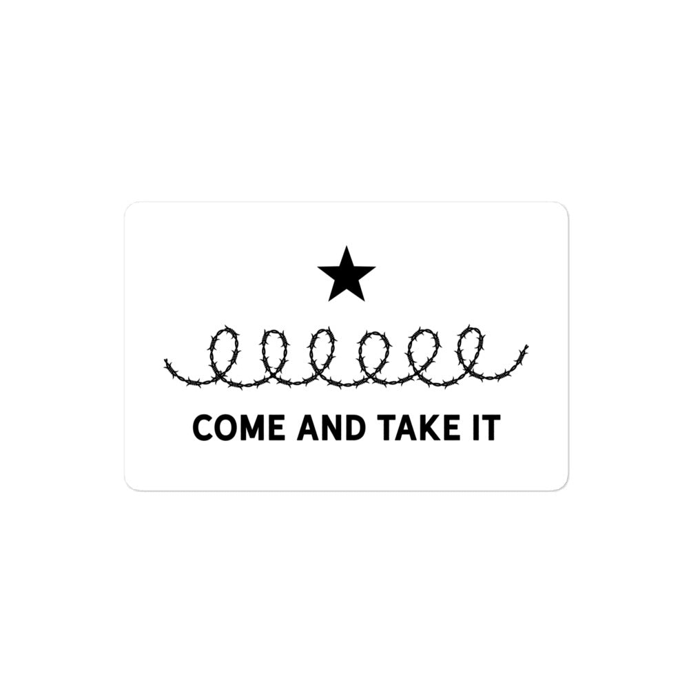 Come and Take It Barbed Wire Lone Star Rebellion Sticker