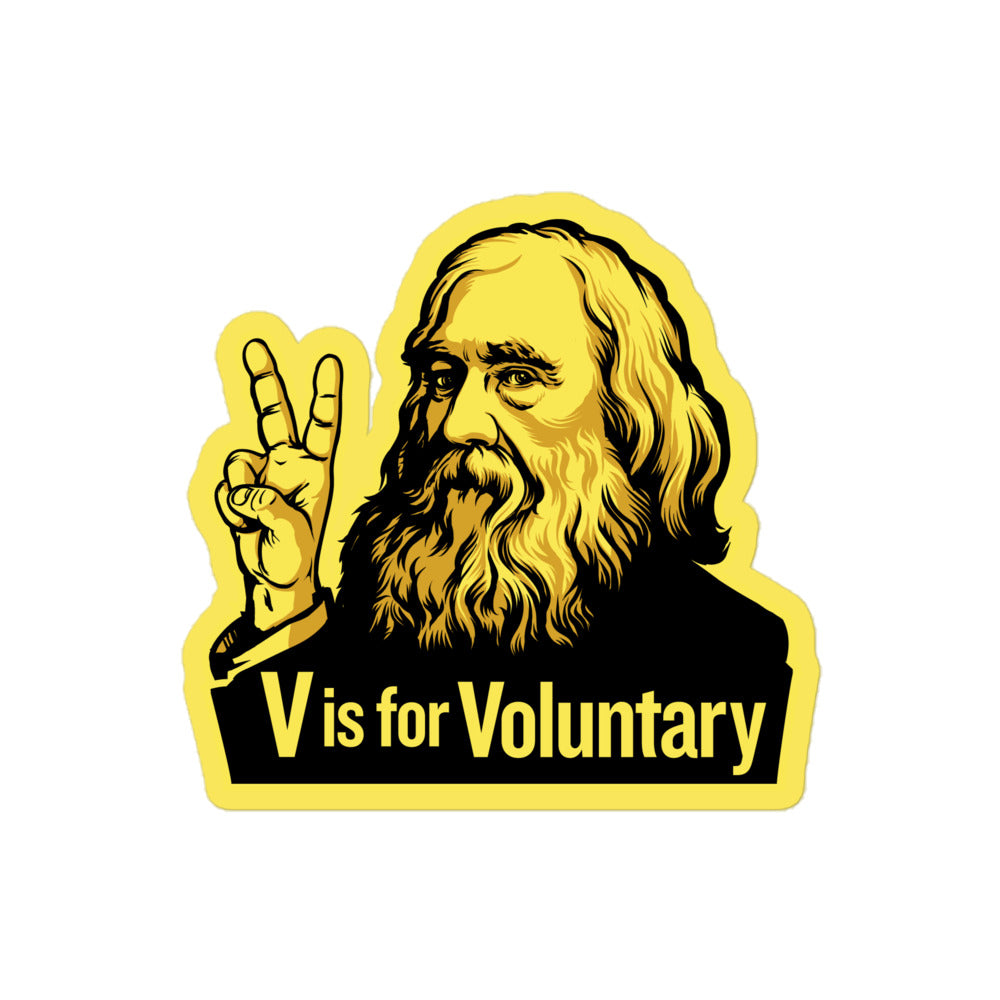 Lysander Spooner V Is For Voluntary Sticker