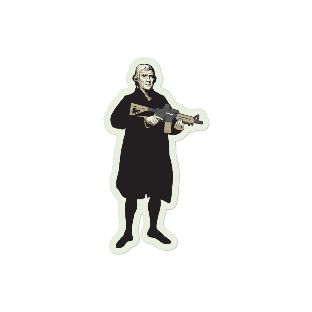 Thomas Jefferson Holding an AK47 Sticker