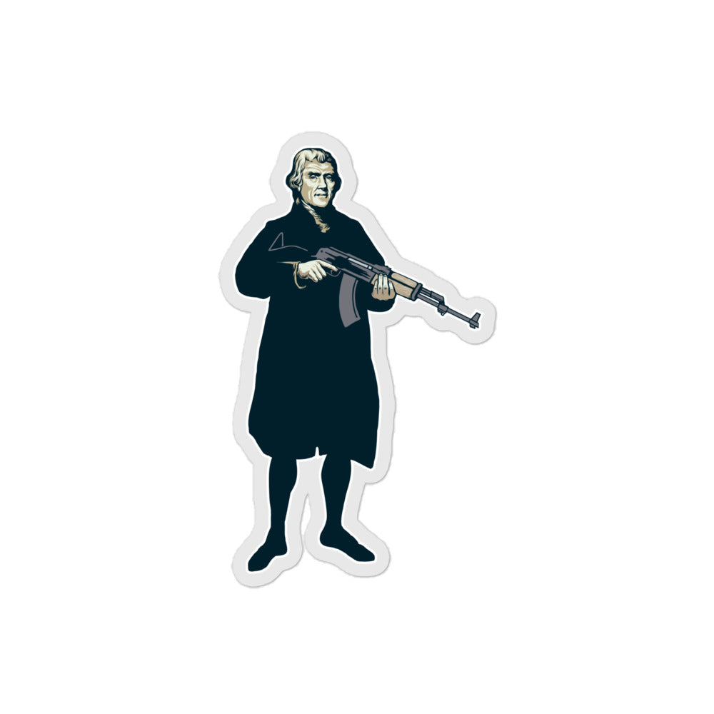 Thomas Jefferson Holding an AK47 Sticker